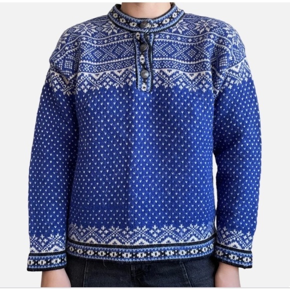 Vintage L.L. Bean FairIsle Nordic Birdseye Wool Sweater - Picture 13 of 13